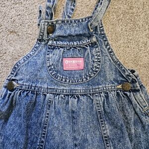 Vintage Girls OshKosh B'gosh Acid Wash Blue Kids Overalls Size 4t